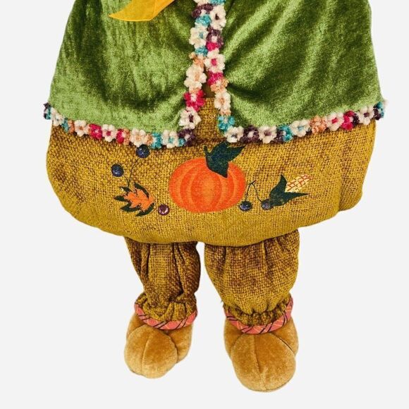 Vintage 90s Hanging Autumn Fall 32" Plush Teddy Bear Pumpkin Leaf Thanksgiving - Picture 4 of 10